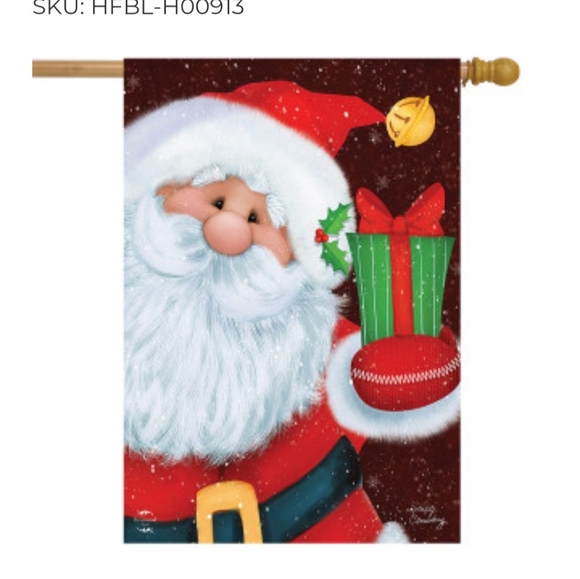 Santa with Present Briarwood Lane Christmas Premium House Flag 28" x 40" Large - Picture 3 of 4